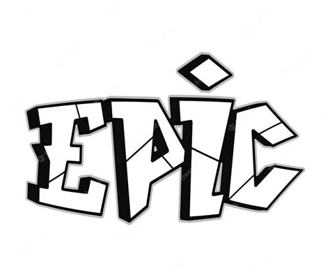 Premium Vector Epic Word Trippy Psychedelic Graffiti Style Letters