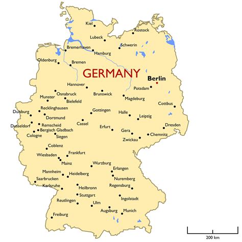 Detailed Map Of Germany With Cities And Towns Map Of World