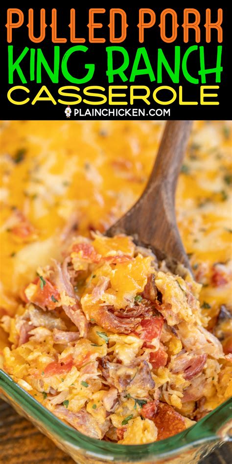 Whether the pork is smoked or made in a slow. Pulled Pork King Ranch Casserole - a delicious twist on a classic Tex-Mex dish! This… | Pulled ...