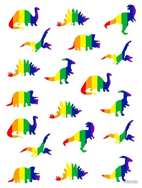 Rainbow Dinosaurs By Altattic Redbubble