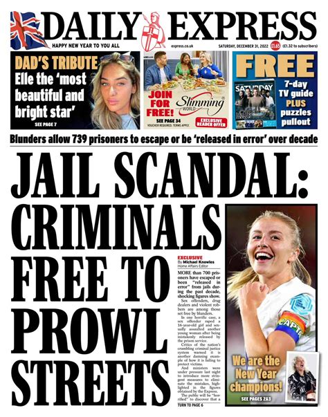 Daily Express Front Page 31st Of December 2022 Tomorrow S Papers Today