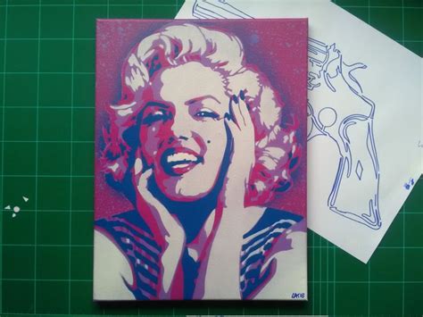 Marilyn Monroe Painting Stencil Art Spray Paints Pop Art Pinks Etsy Uk