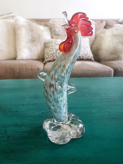 Vintage Murano Rooster Hand Blown Glass Venetian Rooster Etsy