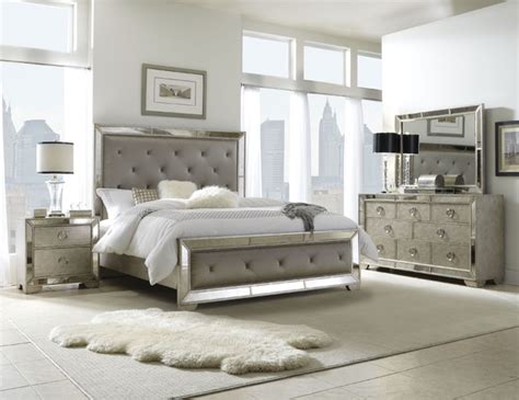 King bedroom set are normally constructed using different materials and styles. Celine 6-piece Mirrored and Upholstered Tufted King-size ...