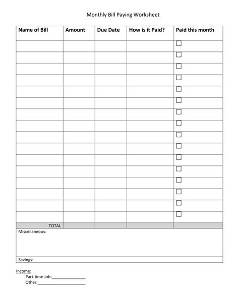 Monthly Bill Payment Schedule 10 Free Pdf Printables Printablee