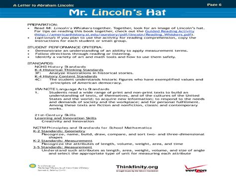 Mr. Lincoln's Hat Lesson Plan for Kindergarten - 5th Grade | Lesson Planet