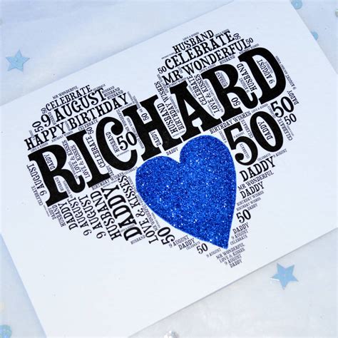 Personalised 50th Birthday Sparkle Card By Sew Very English