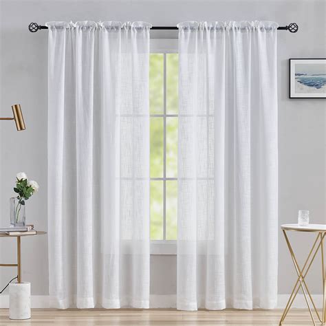Sheer White Window Curtains