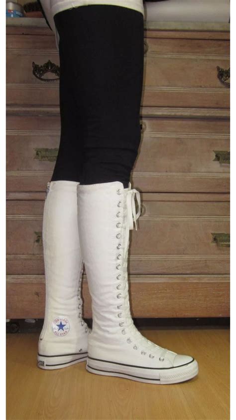 My White Knee High Converse With Leggings Knee High Converse