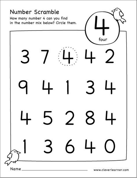 Clever Learner Numbers Worksheets For Kindergarten
