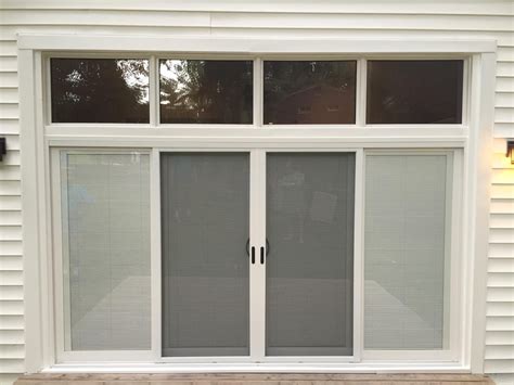 Custom 4 Panel Sliding Glass Door With Four Custom Transoms Above