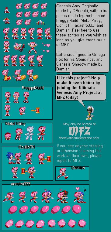 Classic Amy Rose Sprites