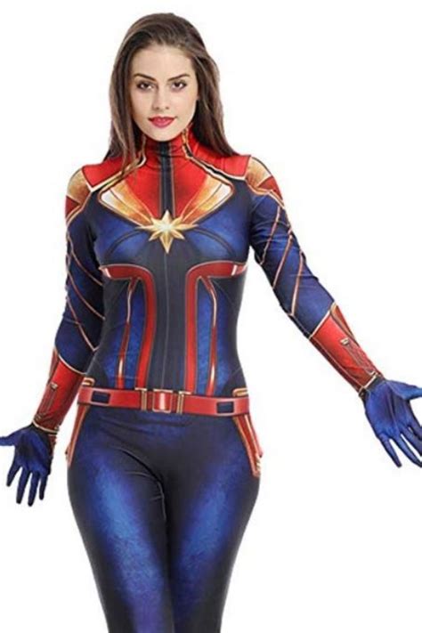 Ms Marvel Costume Captain Marvel Carol Danvers Cosplay Halloween Suits