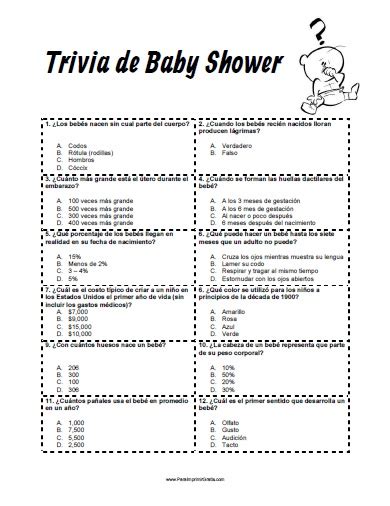 Juegos Para Baby Shower Crucigrama Con Respuestas Juegos Baby Shower