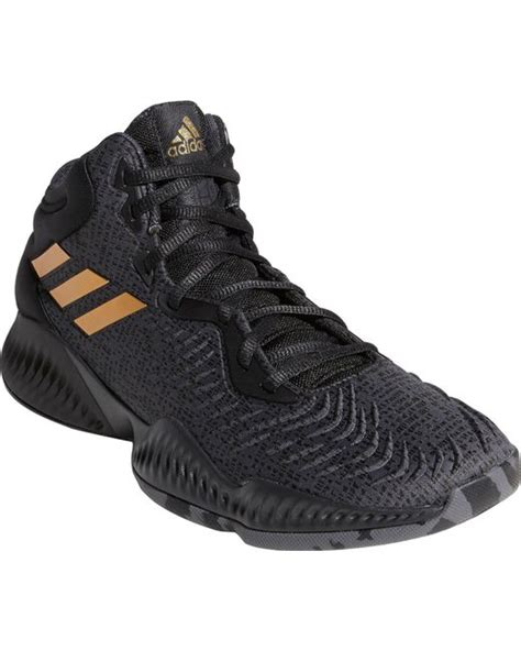 Adidas Rubber Mad Bounce 2018 Basketball Shoes In Blackgold Black