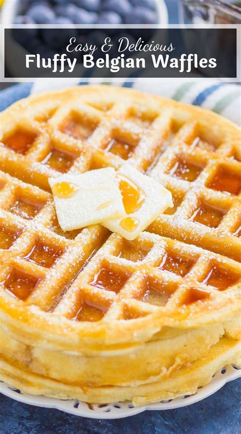 4) add oil and stir until fully combined. Fluffy Belgian Waffles | Waffles recipe homemade, Easy ...