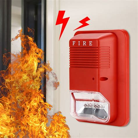 Herchr Fire Alarm Sound And Light Fire Alarm Warning Strobe Horn Alert