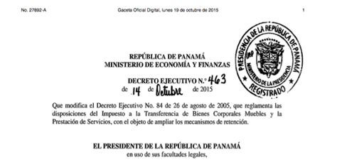 Escuela de gestion publica plurinacional. Panamá: las aplicaciones saint cumplen con el DECRETO EJECUTIVO 463 del 14 de octubre del 2015 ...