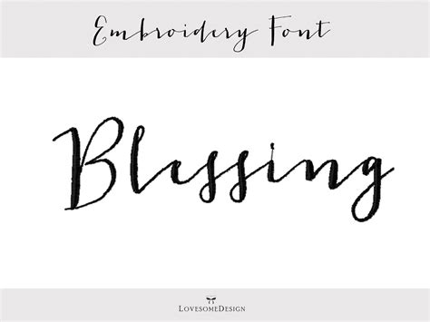 Blessing 1inch Embroidery Font Modern Calligraphy Embroidery Font