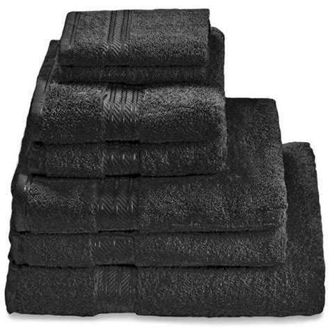 Superior egyptian cotton solid towel set. Luxury Egyptian Cotton Bath Towel Set, Black - Hampton and ...