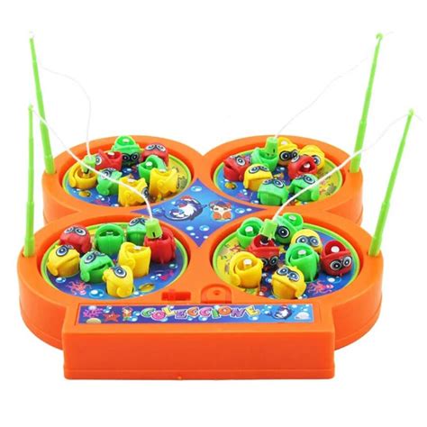 One Set Rotating Magnet Fishing Toys Electronic Kids Educational Music