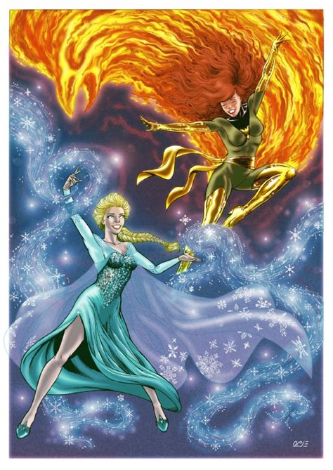 Jean Grey Phoenix Elsa From Frozen Fire And Ice In Alex Garcias