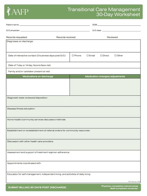 Transitional Care Management Worksheet Fill Online Printable