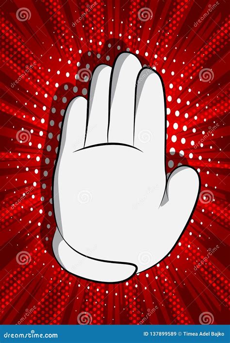 Cartoon Hand Showing Deny Or Refuse Gesture Stock Vector