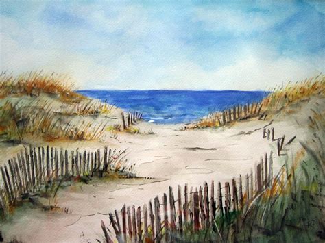 Beach Shore Print Of Original Watercolor Painting Beach Art Etsy Seascape Paintings Beach