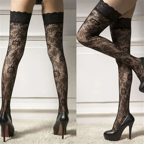 women sheer lace top stay up thigh high stockings woman pantyhose stocking ladies lace fashion