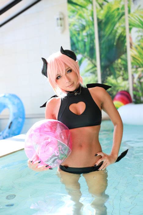Tanned Beauty Non Takes Back The Summer With Demon Swimsuit Cosplay