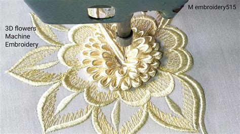 D Flower Embroidery Design Borderline Sleeves Machine Embroidery