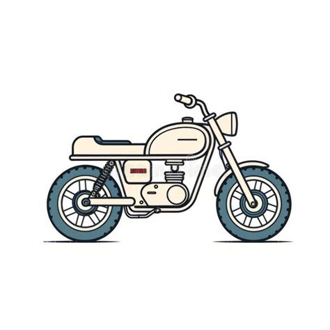 Retro Motorcycle Icon Line Style Vector Illustration Stock Illustration
