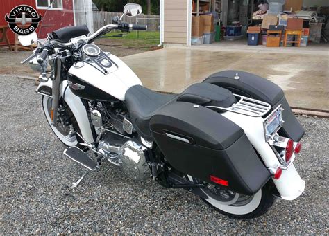 Harley Softail Deluxe Viking Lamellar Slanted Leather Motorcycle Hard