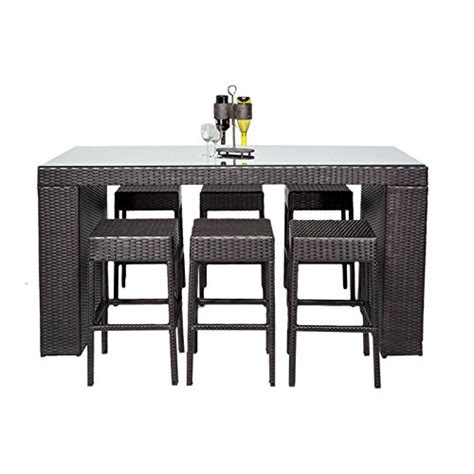 Tk Classics 7 Piece Napa Bar Table Set With Backless Barstools Outdoor