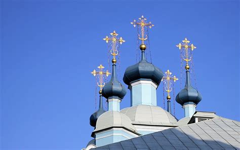 Church Crosses Crosses Sky Church Domes Gold Hd Wallpaper Peakpx