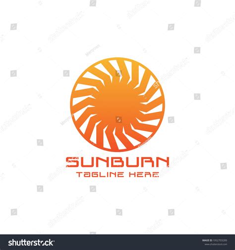 Sunburn Logo Design Template Vector Illustration Stock Vector Royalty