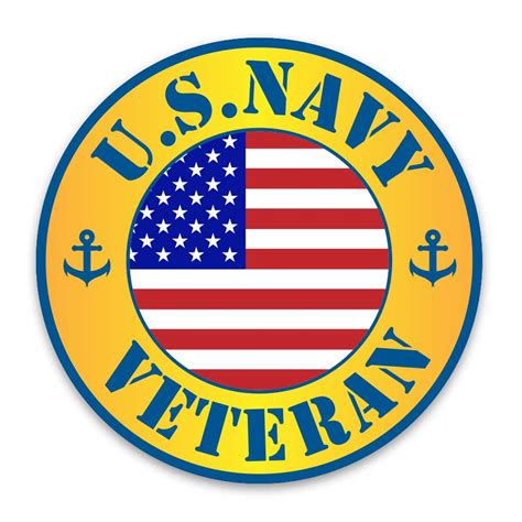 Us Navy Circle Decal Sticker With Veteran Text Decal Stickers