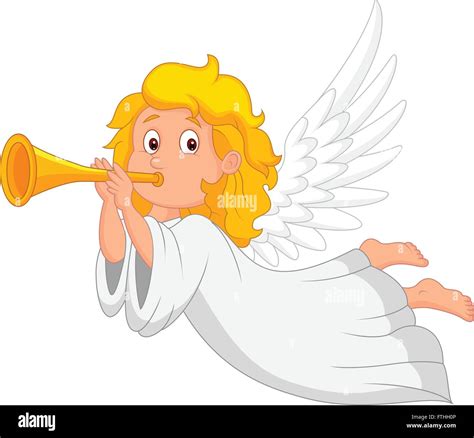 Cartoon Angel Con Trompeta Imagen Vector De Stock Alamy