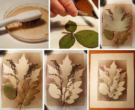 Splatter Art With Layered Leaves Arts And Crafts For Adults Autumn