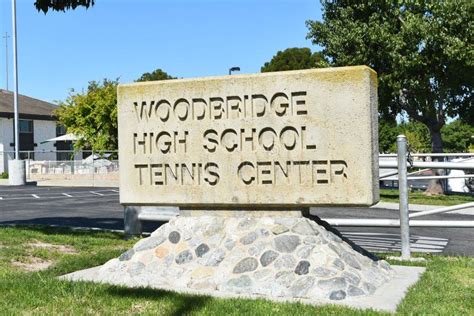irvine california 4 apr 2023 the tennis center sign on the campus of woodbridge high school
