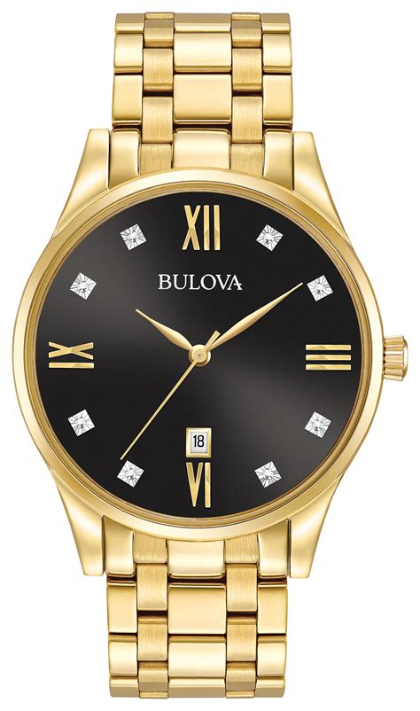 Bulova Mens Gold Tone Stainless Steel Watch