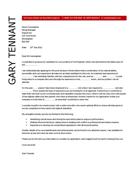 Civil Engineering Cover Letter 5 Résumé Business