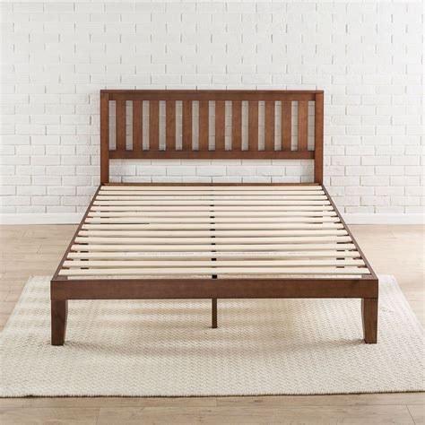Queen size Mission Style Solid Wood Platform Bed Frame with Headboard