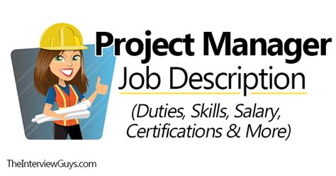 This is a property manager job description sample (template) that includes property manager job summary, roles and responsibilities, duties, skills and proficiency, education and experience, and salary information. Project Manager Job Description (Duties, Salary, Skills ...