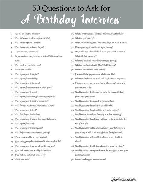 The Birthday Interview Tradition Plus A Free Printable Birthday