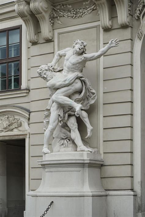 Vienna Austria 2014 Statue Of Hercules Fighting Antaeus At The