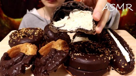 Asmr Chocolate Donuts Eating Sounds Mukbang Notalking Relax Youtube