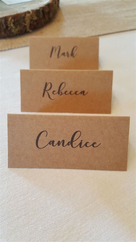 The box is sturdy and durable, and there is plenty of room for business cards. Bespoke rustic brown recycled card wedding place names by ...