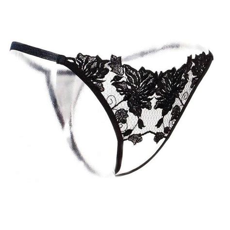 open crotch thongs crotchless hollow lace thongs solid women black underwear lady see through